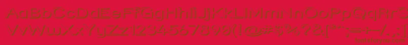 フォントStrshdx – 赤い背景に茶色の文字