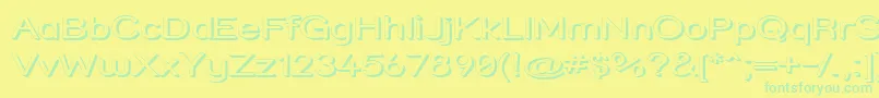 フォントStrshdx – 黄色い背景に緑の文字