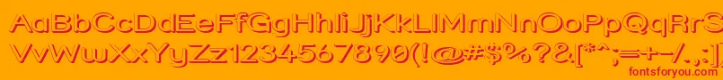 Strshdx-Schriftart – Rote Schriften auf orangefarbenem Hintergrund