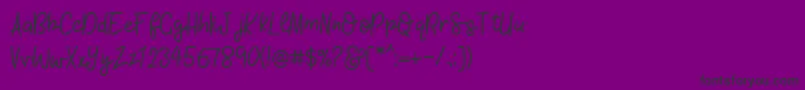 KhBlacklineScriptMedium-Schriftart – Schwarze Schriften auf violettem Hintergrund