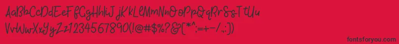 fuente KhBlacklineScriptMedium – Fuentes Negras Sobre Fondo Rojo