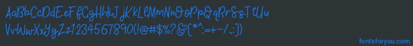 KhBlacklineScriptMedium Font – Blue Fonts on Black Background
