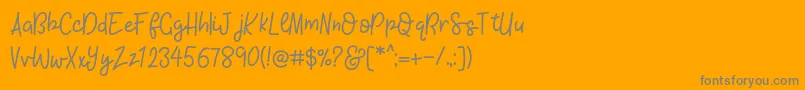 KhBlacklineScriptMedium-Schriftart – Graue Schriften auf orangefarbenem Hintergrund