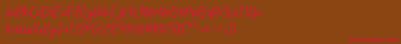 KhBlacklineScriptMedium Font – Red Fonts on Brown Background