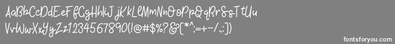 KhBlacklineScriptMedium Font – White Fonts on Gray Background