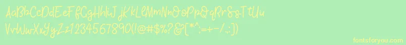 Шрифт KhBlacklineScriptMedium – жёлтые шрифты на зелёном фоне