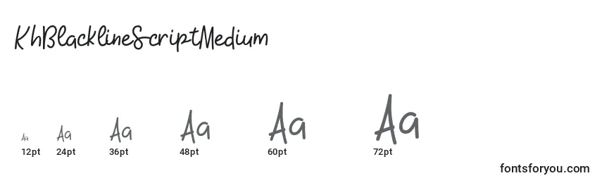 Größen der Schriftart KhBlacklineScriptMedium (115153)