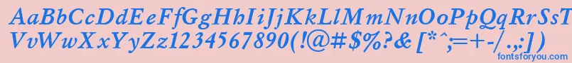 Msl4-Schriftart – Blaue Schriften auf rosa Hintergrund