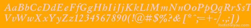 Msl4 Font – Pink Fonts on Orange Background