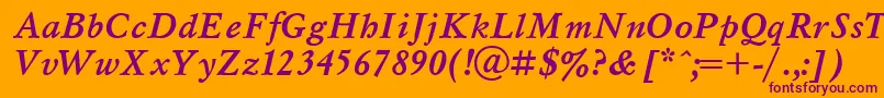 Msl4 Font – Purple Fonts on Orange Background