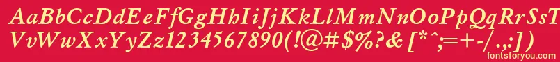 Msl4 Font – Yellow Fonts on Red Background