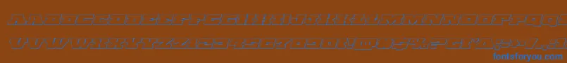 Chicagoexpressoutital-Schriftart – Blaue Schriften auf braunem Hintergrund