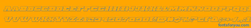 Chicagoexpressoutital-fontti – siniset fontit oranssilla taustalla