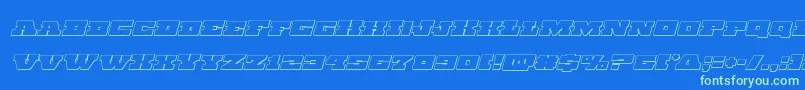 Chicagoexpressoutital Font – Green Fonts on Blue Background