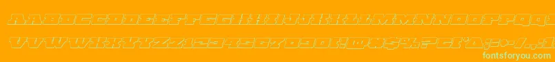 Chicagoexpressoutital-Schriftart – Grüne Schriften auf orangefarbenem Hintergrund