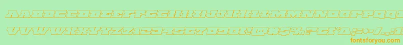 Fonte Chicagoexpressoutital – fontes laranjas em um fundo verde