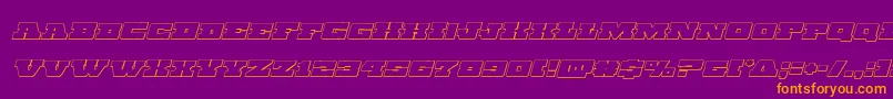 Chicagoexpressoutital-Schriftart – Orangefarbene Schriften auf violettem Hintergrund