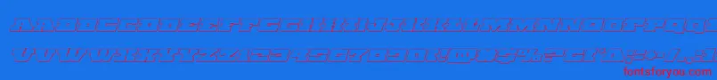 フォントChicagoexpressoutital – 赤い文字の青い背景