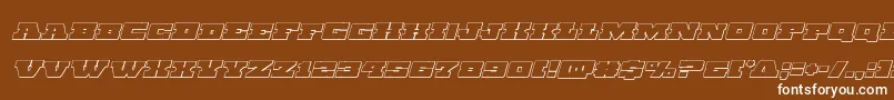 フォントChicagoexpressoutital – 茶色の背景に白い文字
