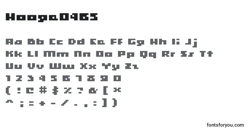 A fonte Hooge0465 – alfabeto, números, caracteres especiais