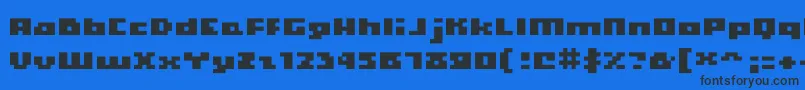 Hooge0465 Font – Black Fonts on Blue Background