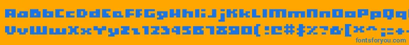 Hooge0465 Font – Blue Fonts on Orange Background