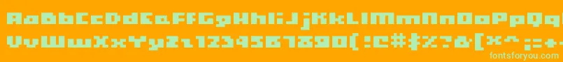 Hooge0465 Font – Green Fonts on Orange Background