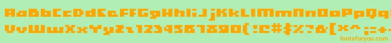Hooge0465 Font – Orange Fonts on Green Background