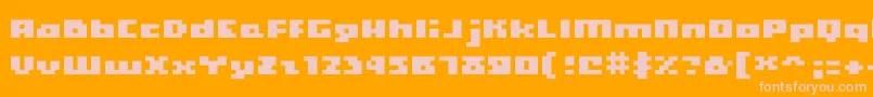 Hooge0465 Font – Pink Fonts on Orange Background
