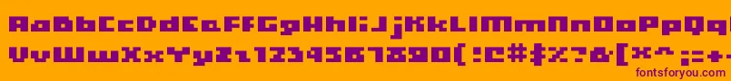 Hooge0465 Font – Purple Fonts on Orange Background