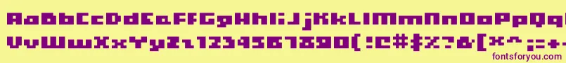 Hooge0465 Font – Purple Fonts on Yellow Background