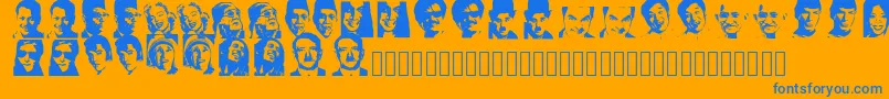 Personality Font – Blue Fonts on Orange Background