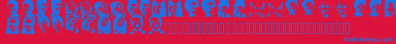 Personality Font – Blue Fonts on Red Background