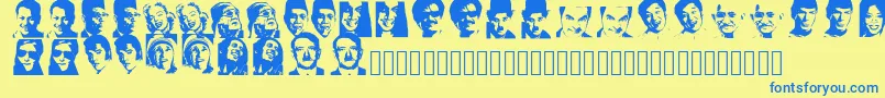 Personality Font – Blue Fonts on Yellow Background