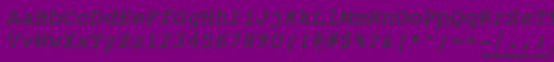 Шрифт CourierItalicSwa – чёрные шрифты на фиолетовом фоне