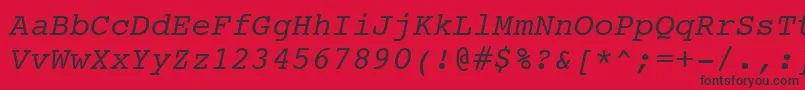 CourierItalicSwa Font – Black Fonts on Red Background