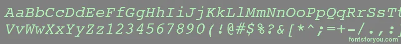 Шрифт CourierItalicSwa – зелёные шрифты на сером фоне