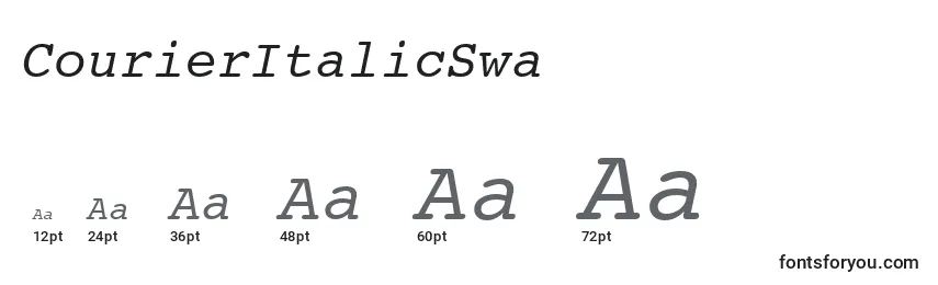 Größen der Schriftart CourierItalicSwa