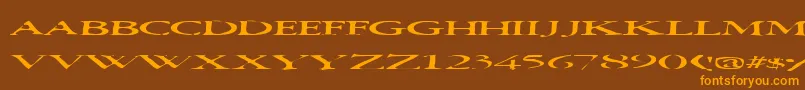 Squish Font – Orange Fonts on Brown Background