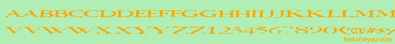 Squish-Schriftart – Orangefarbene Schriften auf grünem Hintergrund