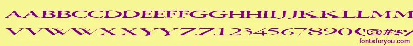 Squish Font – Purple Fonts on Yellow Background