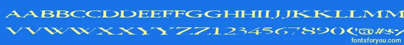 Squish Font – Yellow Fonts on Blue Background
