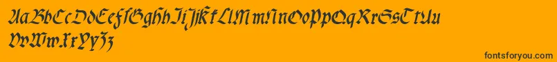 Fonte Fractabolditalic – fontes pretas em um fundo laranja