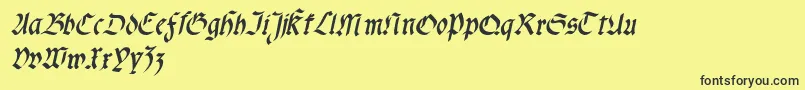 Czcionka Fractabolditalic – czarne czcionki na żółtym tle