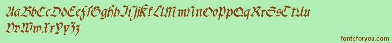 Fonte Fractabolditalic – fontes marrons em um fundo verde