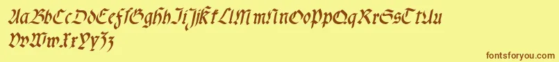 Fonte Fractabolditalic – fontes marrons em um fundo amarelo