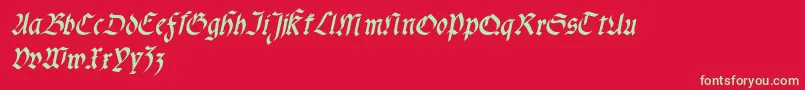 Fonte Fractabolditalic – fontes verdes em um fundo vermelho