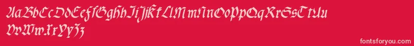 Fonte Fractabolditalic – fontes rosa em um fundo vermelho