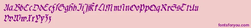 Fonte Fractabolditalic – fontes roxas em um fundo rosa