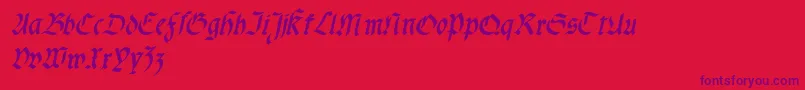 Fonte Fractabolditalic – fontes roxas em um fundo vermelho